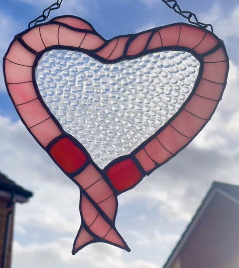 Valentine worm suncatcher
