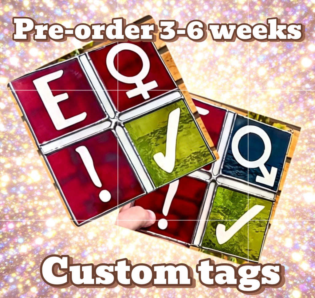 Medium Fanfiction Tags Suncatcher (Pre-order) – Ossuary Glassworks